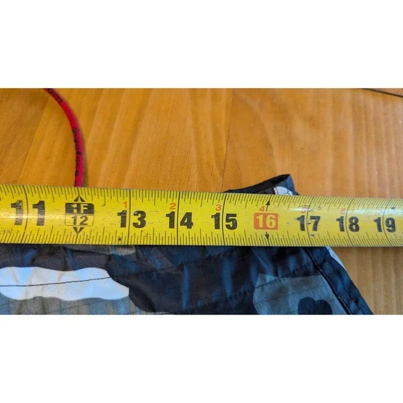 Y2k Tapout MMA Fight Shorts Mens 34 Grey Camo Ripstop Embroidered Logo Red Black - Picture 9 of 9